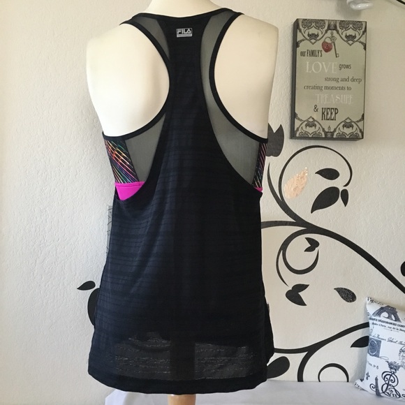 Fila top with sports bra Tank Sz Medium - Picture 4 of 15